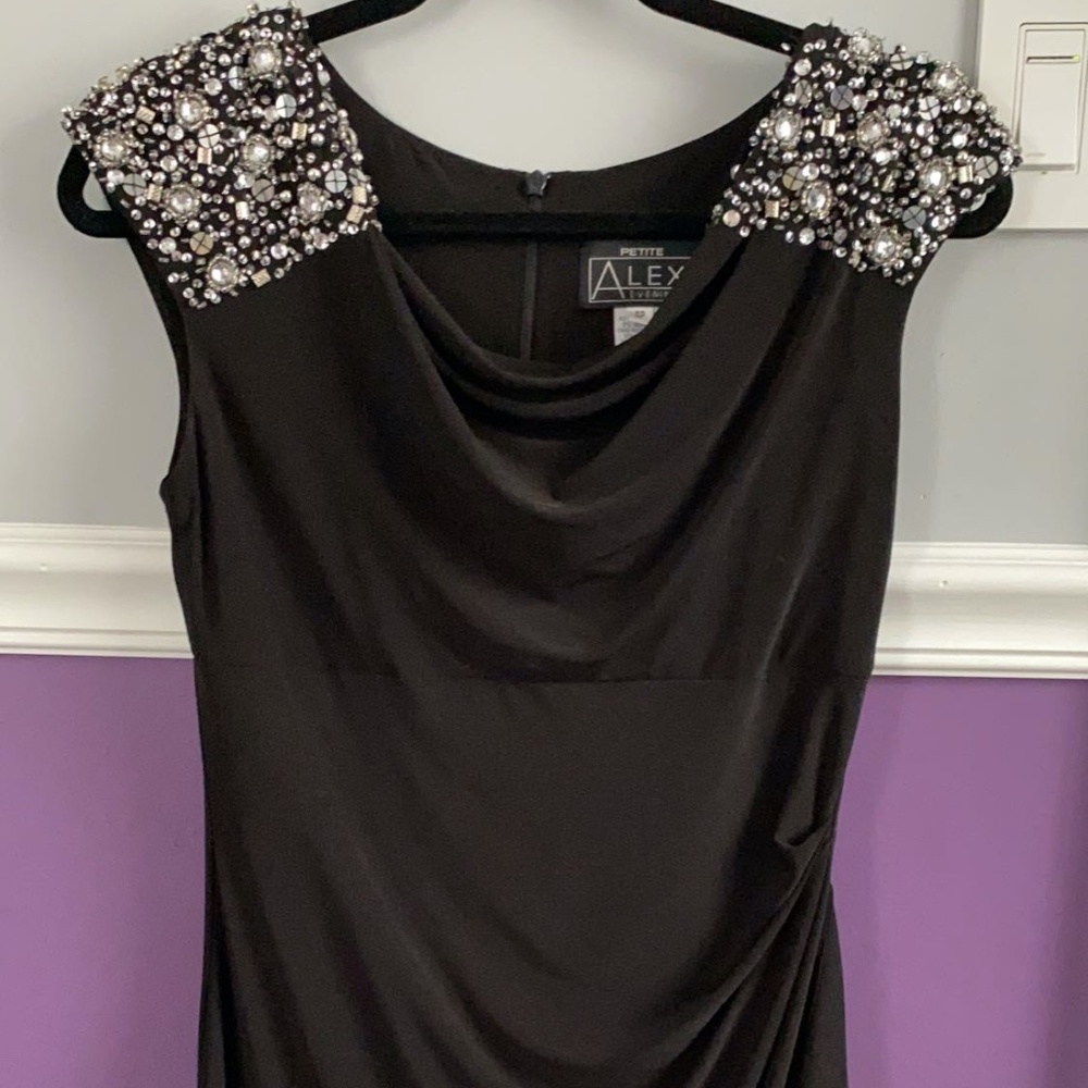 Sparkle Shoulders Black Dress